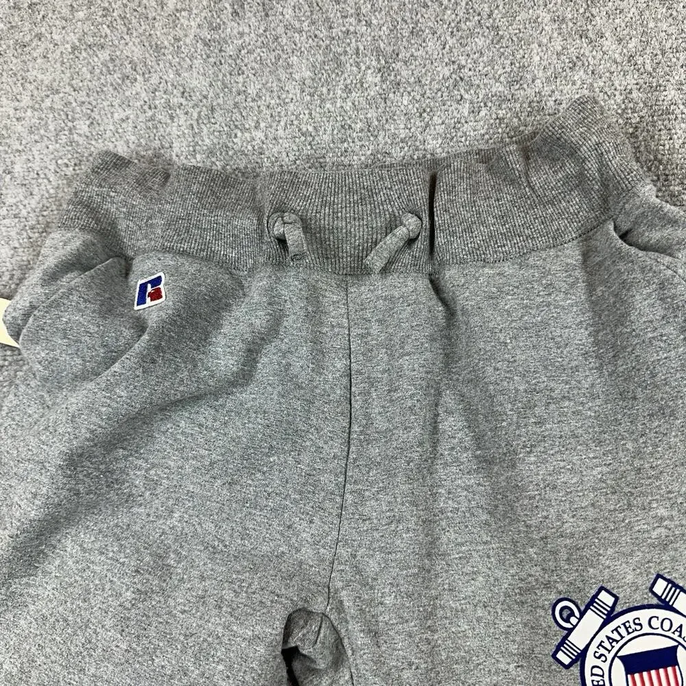 Russell Athletic US Coast Guard Gray Jogger Sweatpants Adult Small Pockets